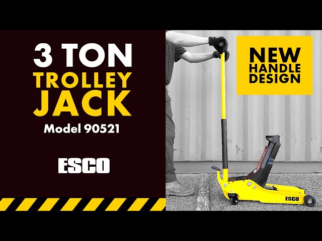 ESCO - 3 Ton Trolley Jack New Handle - Super Low Profile Jack [90521]