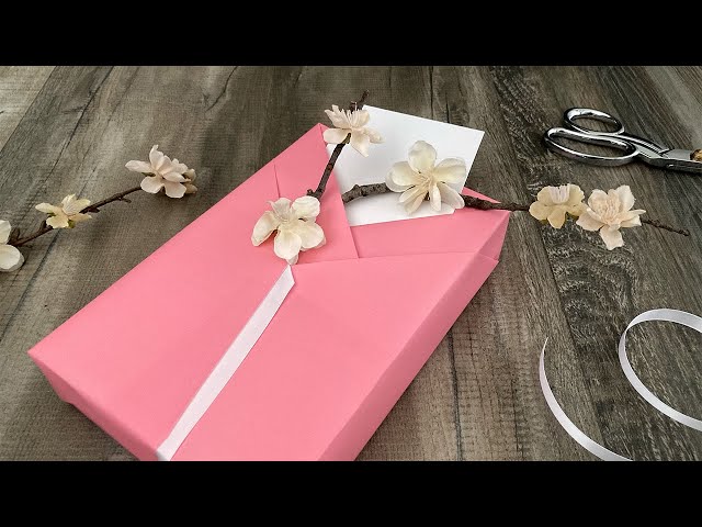 Spring Themed Kimono Style Gift Wrapping (*for shallow, rectangular boxes) | Gift Wrapping Ideas