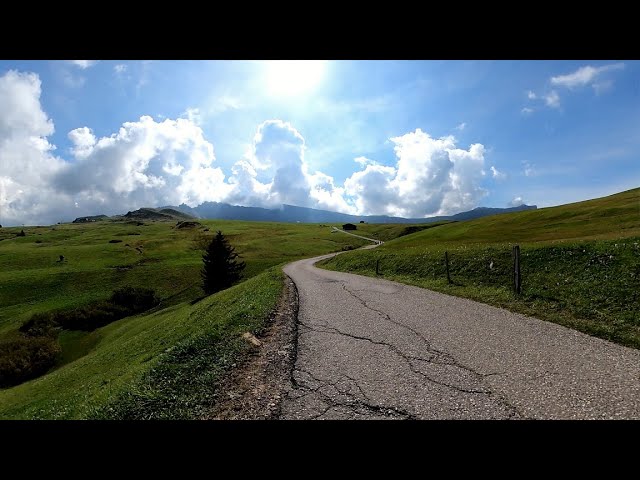 60 minute Sunshine Indoor Cycling Workout Seiser Alm Alps South Tyrol Italy Ultra HD