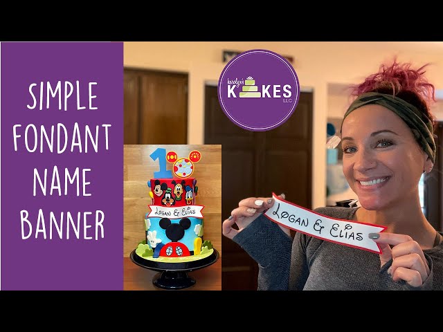 How to Make a Pretty Fondant Name Banner | Pattern Transfer | Using Edible Markers