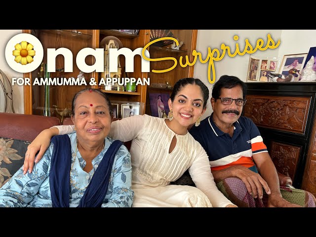 Onam Surprises for Ammumma & Appuppan | Ahaana Krishna