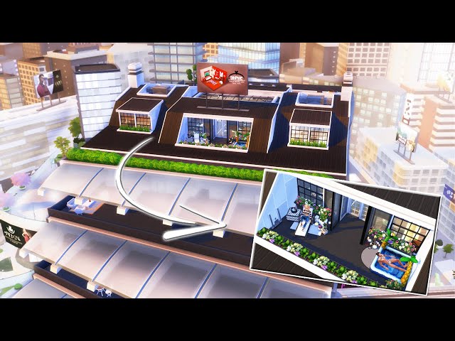 ★New York★ Modern Rooftop Apartment 🏙️ | NoCC | The Sims 4 | Stop Motion