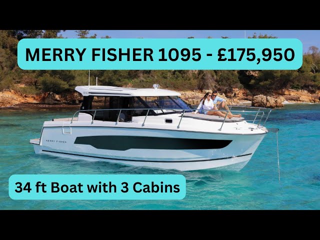 Boat Tour - 2018 JEANNEAU MERRY FISHER 1095 - £175,950. Sleeps 8, in 3 cabins, in a 34 foot boat!