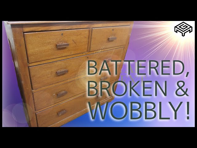 A Wonky and Beaten Mahogany Chest of Drawers gets a fresh new look | Furniture Makeover