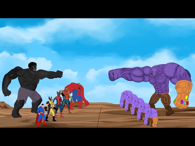 SUPERHERO: HULK, SPIDERMAN, IRON MAN, SUPERMAN vs Evolution of THANOS | MARVEL MOVIE ANIMATION