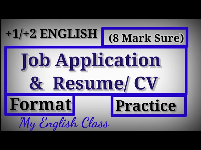 Job application format and resume format| Plus two English focus area|Plus two English exam