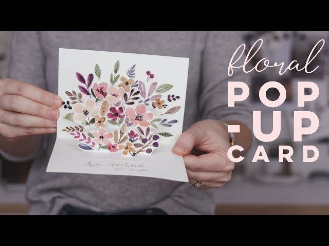 Watercolor Flowers Pop-Up Card