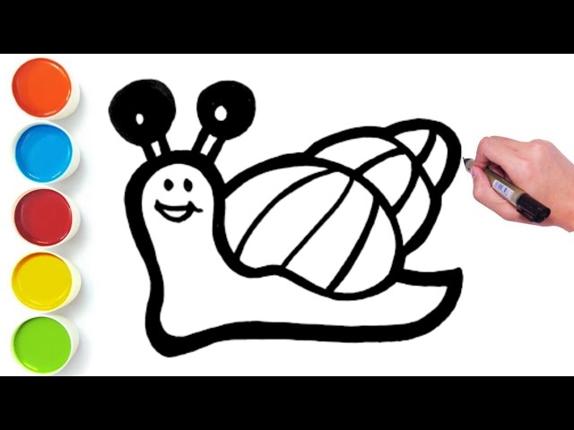 Cute Snail Drawing, Painting and Coloring Easy for kids || Toddlers video