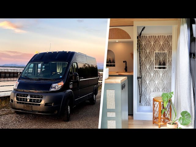 THE PERFECT VAN CONVERSION? 🚐// With Toilet, 12V AirCon! & Home Cinema 🎥
