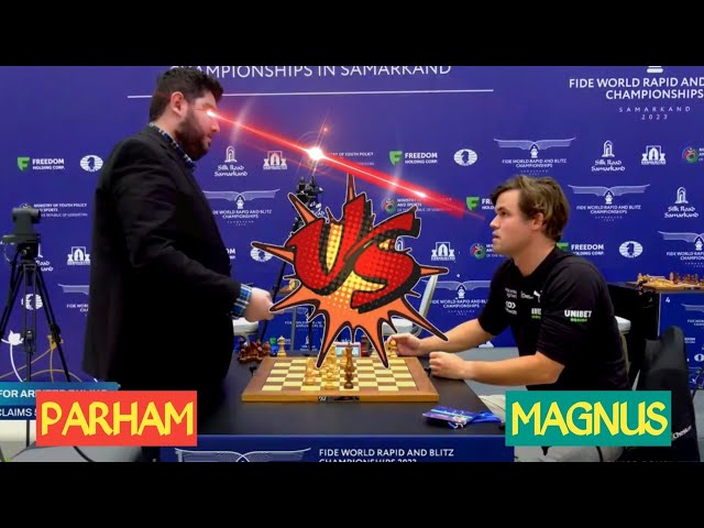 Magnus Carlsen vs Parham Maghsoodloo || FIDE World Rapid & Blitz Chess Championship 2023