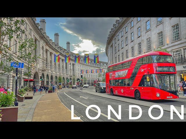 England, London City Street Tour 2023 | 4K HDR Virtual Walking Tour | London Summer Walk
