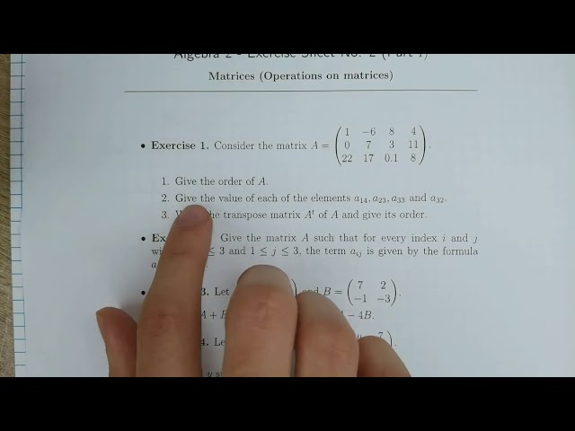 Algebra 2•Matrices | Exercise 1
