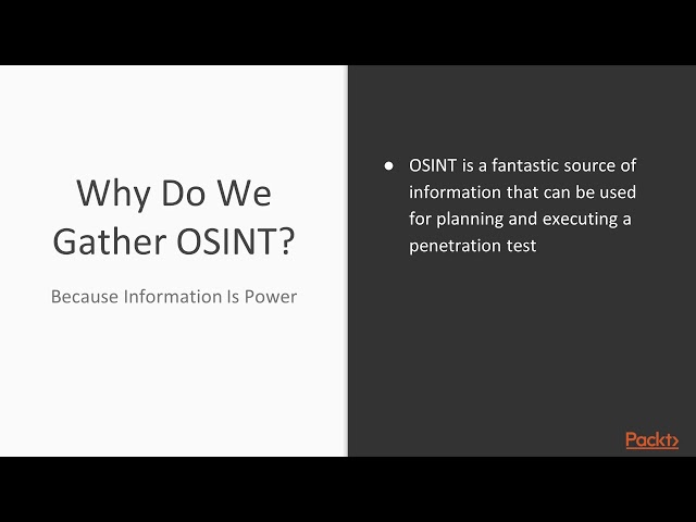 Python for Automating Information Security: What OSINT Is | packtpub.com