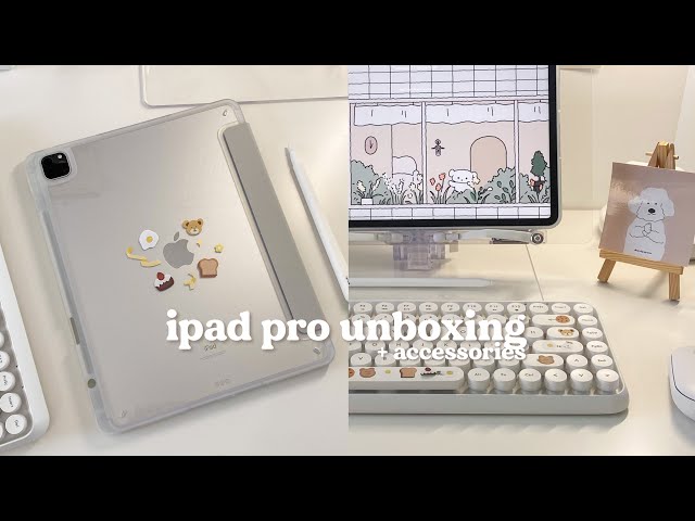 ipad pro 12.9” + apple pencil unboxing ♡𓈒 * aesthetic ipad accessories and decor 📦