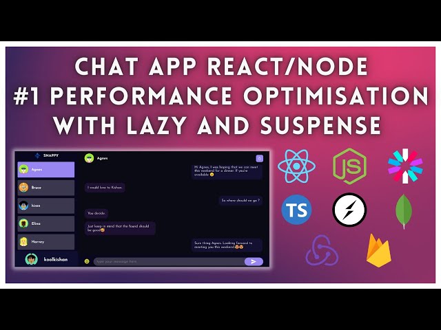 Realtime Chat App #1 Improving Performance Using Code Splitting (Lazy/Suspense) React Node Sockets