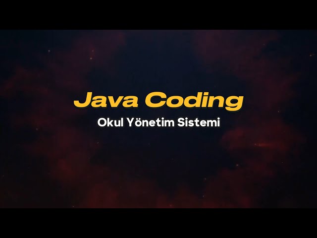 Java Yazılım Dili ile Küçük Projeler Geliştiriyorum Okul Yönetim Sistemi Uygulaması | Java