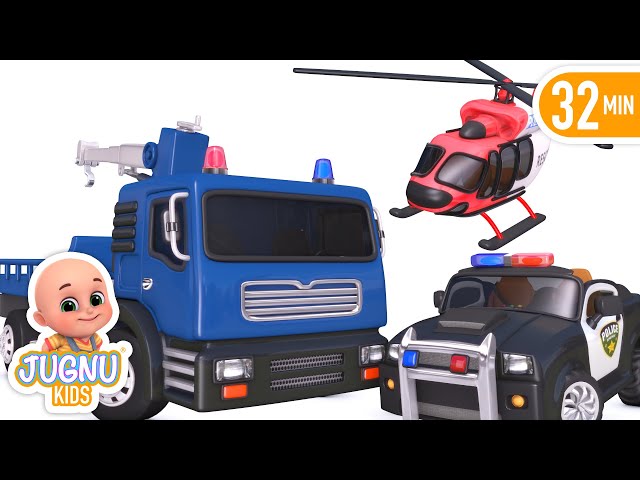 Police car and Elephant baby rescue | Elephant play Time | Ten little Dino | new surprise eggs 2020