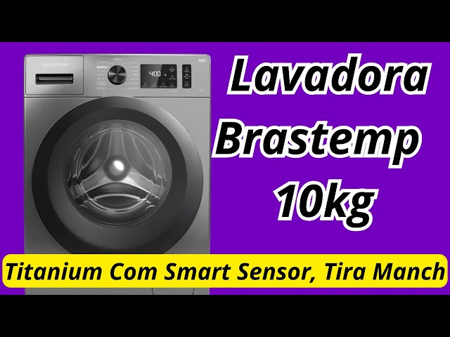 Lavadora Brastemp 10kg titanium com Smart Sensor, Tira Manchas Pro e Motor Inverter   BNF10AS