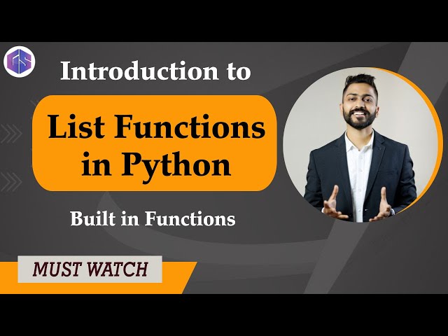 Lec-22: List Functions In Python 🐍 | Built in Functions Python 🐍