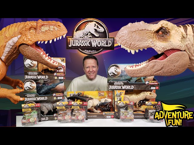Jurassic World Dinosaurs Megalosaurus vs T-Rex Dino Toy Action Figures Review AdventureFun!