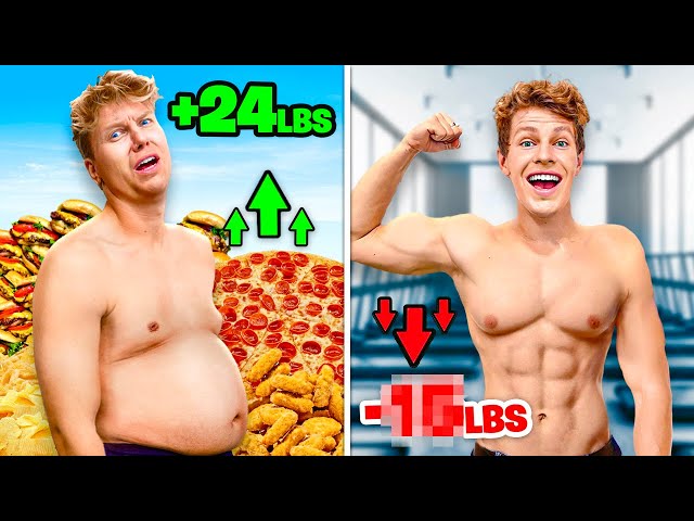 Who Can Gain VS Lose the Most Weight in 1 Hour!