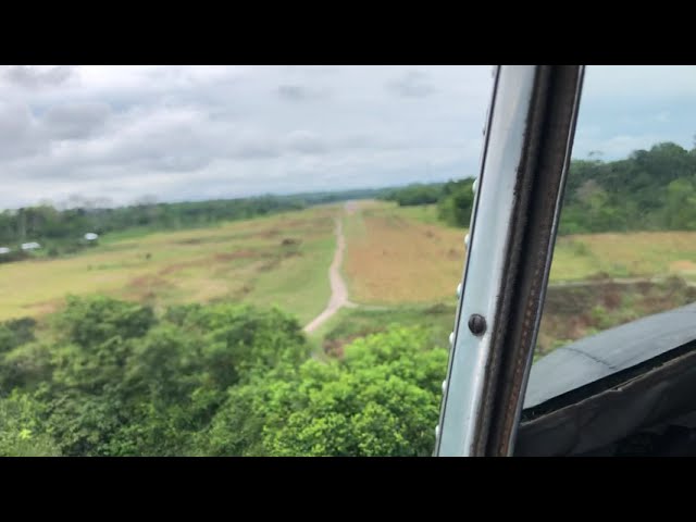 Jungle landing in a DC-3 - ALLAS, Colombia - watch the approach into Barranco Minas from the cockpit