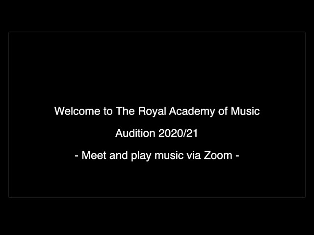 RAMA Audition 2020/21: Meet and play music via Zoom