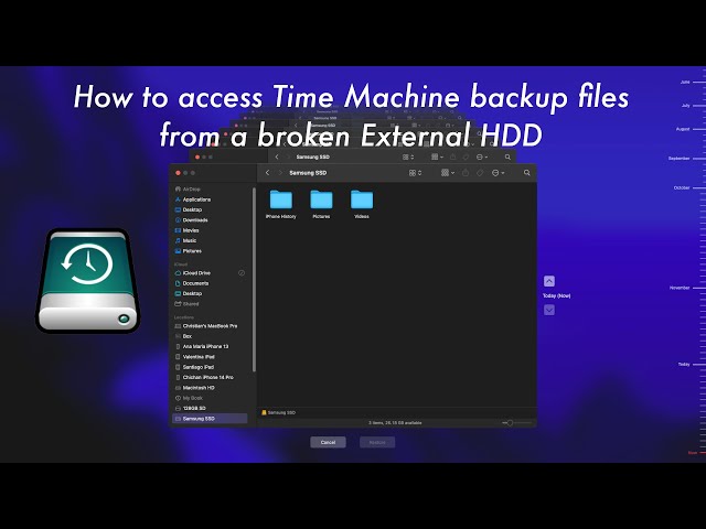 Access Time Machine backup files from a broken External HDD