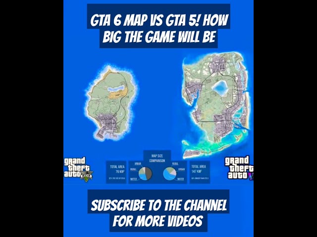 GTA 6 MAP VS GTA 5! HOW BIG THE GAME WILL BE?[MAP COMPARISON #shorts #gta6