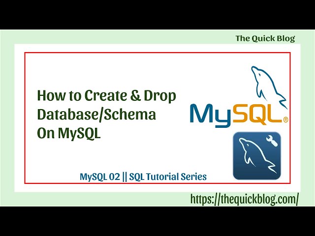 MySQL 02 : Create and drop database/schema