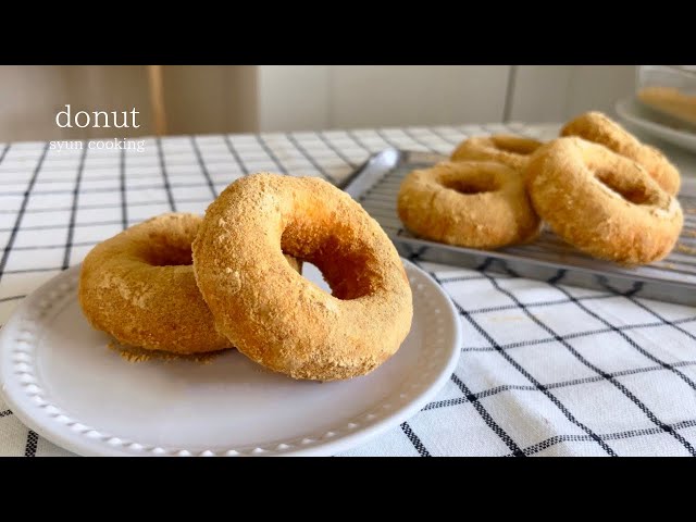 [材料3つ！低カロリー] しっとりもちもちのおからドーナツ作り方 donut 도넛