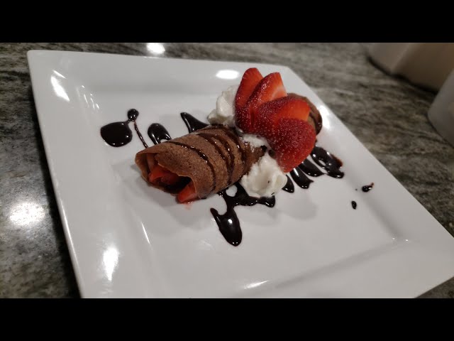 Chocolate Crepes with Nutella and Strawberries