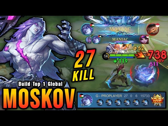 27 Kills!! Moskov 6x Windtalker Build!! Enemies Laugh at My Build - Build Top 1 Global Moskov ~ MLBB