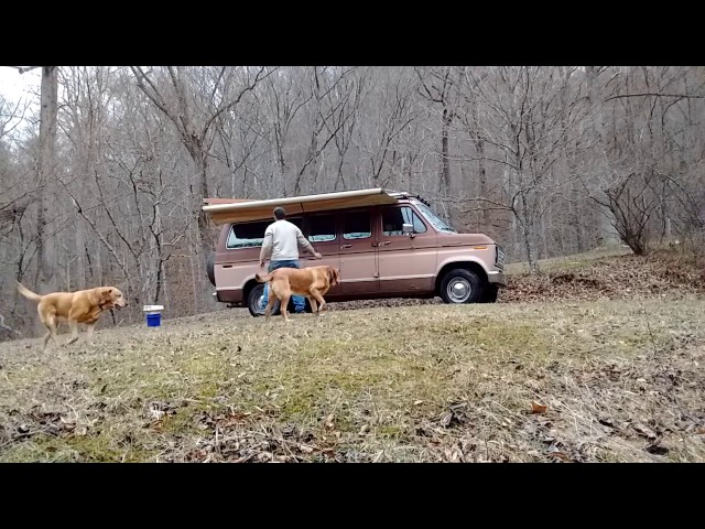 Getting the van ready for camping