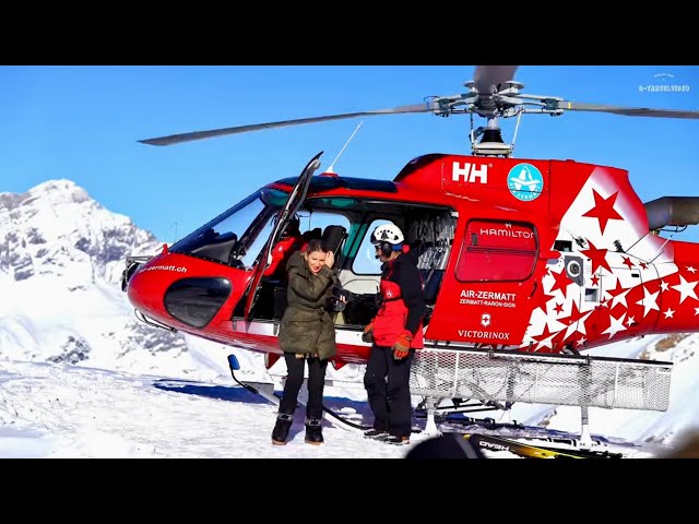 Helicopter 🚁Tour to Matterhorn ,Zermatt || Ski Resort Rothorn🇨🇭Switzerland Travel Guide