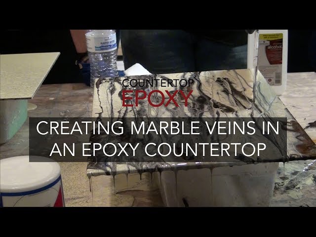 Creating Marble Veins in an Epoxy Countertop