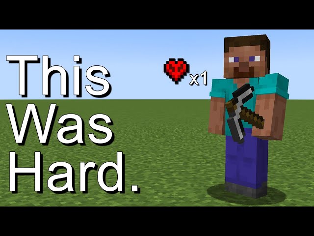 Beating Hardcore Minecraft with 1 Heart