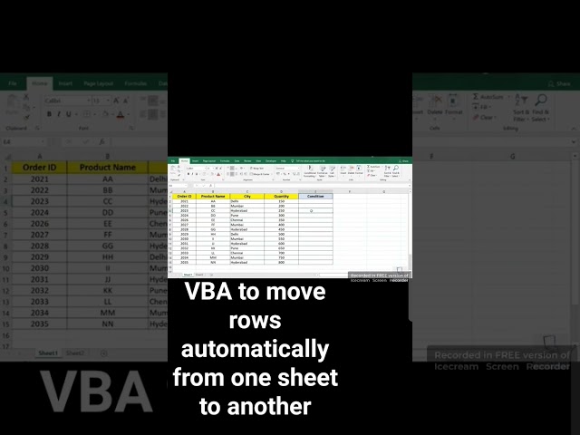 VBA to move rows automatically from one sheet to another-Full video in comments-exceldestinatio n