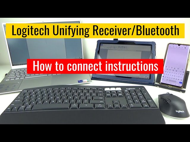How to Connect Logitech Unifying USB Receiver, Bluetooth Pairing, Keyboard & Mouse, Pair 3 Devices