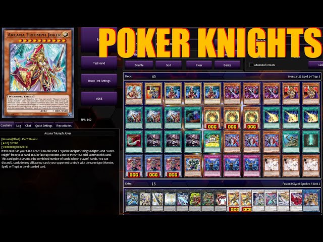 Yugioh Poker Knights Deck Discussion 2023 - Going 2nd Edition