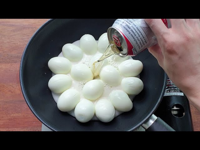 Pour beer into eggs and you'll be ready for a delicious meal in an instant.