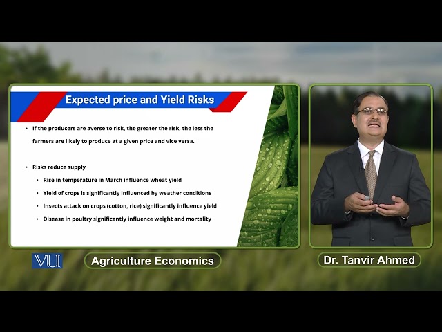 Expected price and yield Risks | Agricultural Economics | ECO608_Topic048