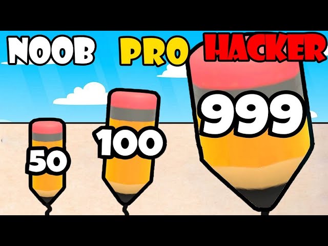 NOOB vs PRO vs HACKER in Long Pencil Run Part 1 | Gameplay Satisfying (Android,iOS)