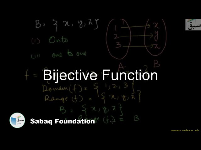 Bijective Function, Math Lecture | Sabaq.pk