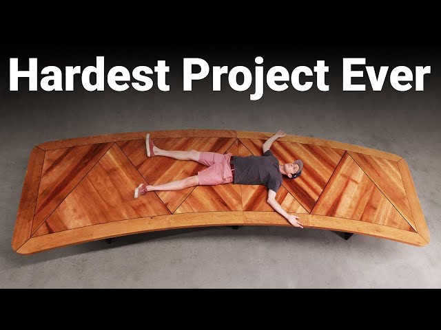 Building a Giant Dining Table with Veneer Pattern Top