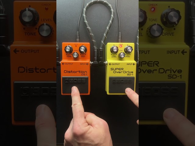 Rhythm guitar: BOSS DS-1 Distortion vs BOSS SD-1 Super OverDrive vs  into a Marshall 1987x