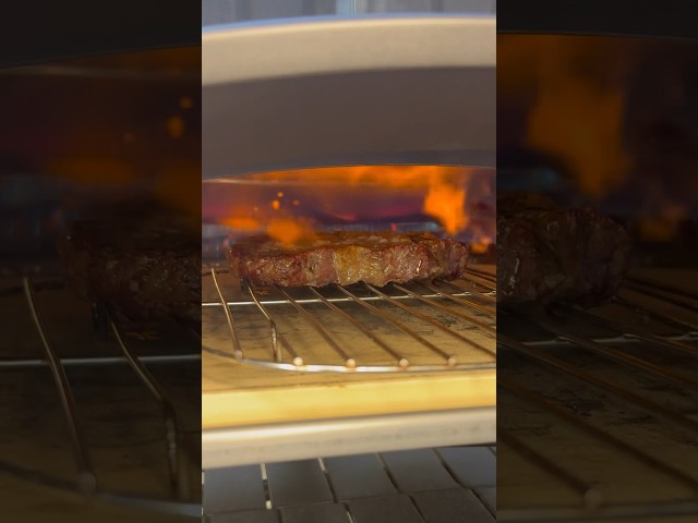 Pizza Oven Reverse Seared Steak! #shorts #steak