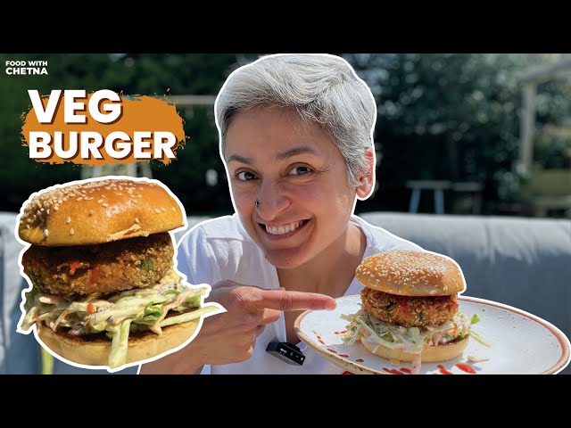 HEALTHY VEGAN BURGER IN MINUTES | Make a delicious Veg Burger at home | Food with Chetna