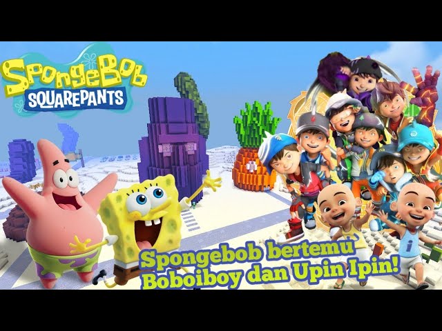 Boboiboy dan Upin Ipin datang ke bikini bottom untuk menemui Spongebob!