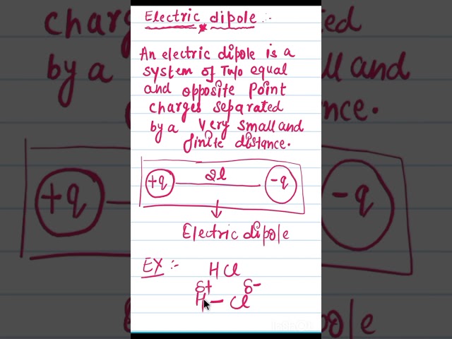 Electric Dipole and Dipole Moment |Class 12th Physics Chapter-1| Video-13|